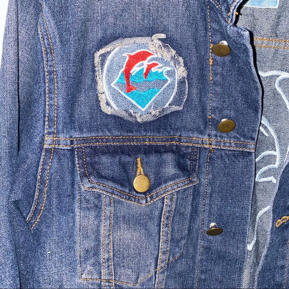 Pink Dolphin Men’s or women’s Jean jacket Size Med - Picture 6 of 12